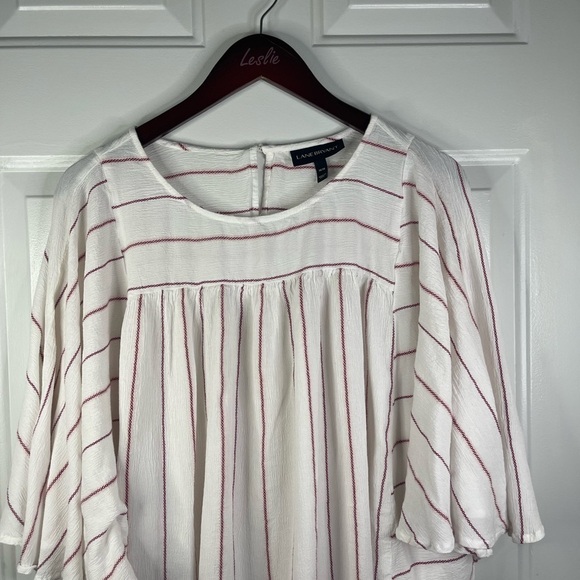 Lane Bryant baby doll flutter sleeve‎ striped blouse. - Picture 4 of 7